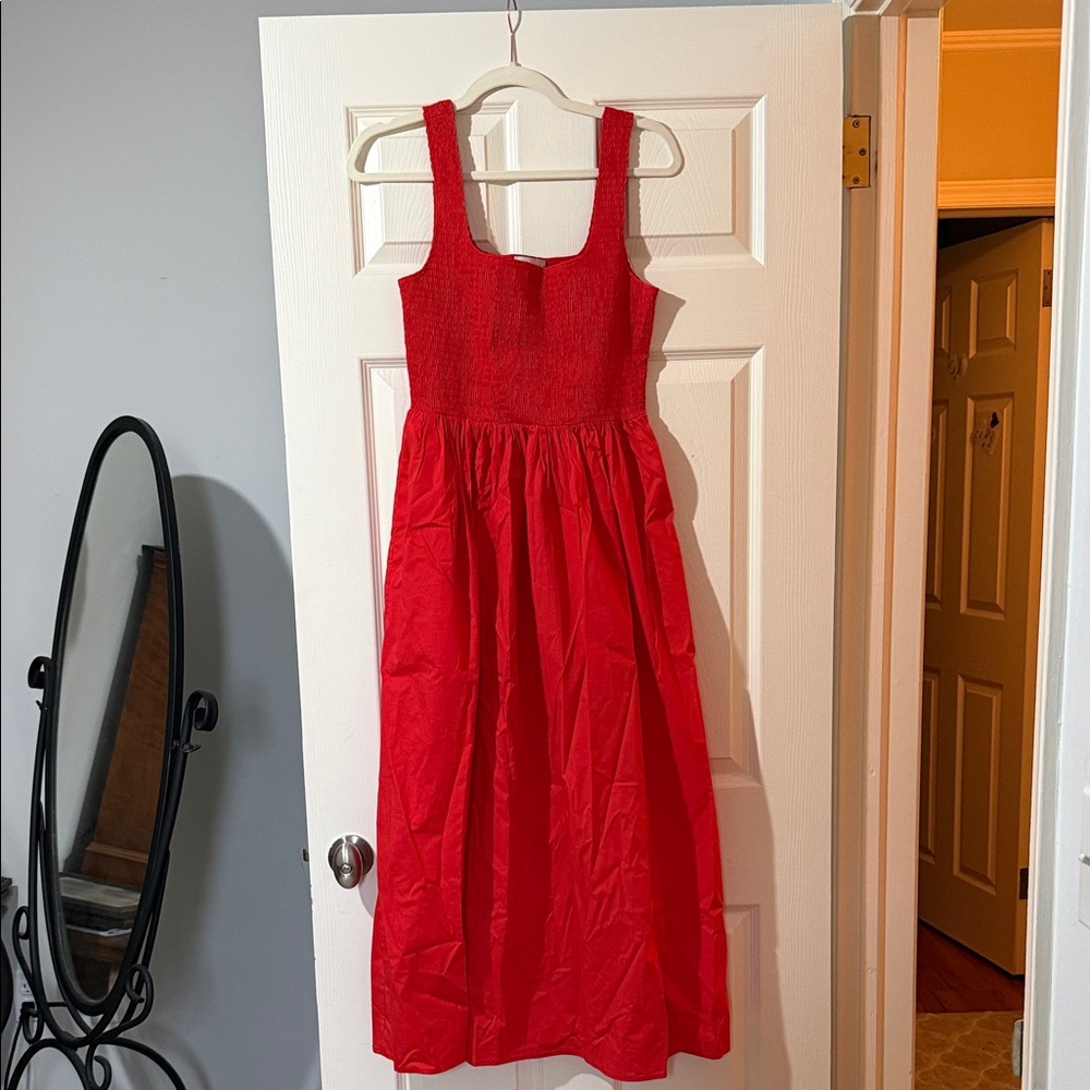 Wayf Vibrant Red Textured dress